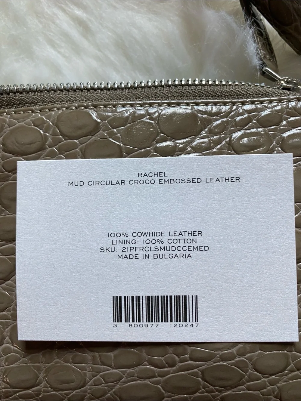 🔥NWT🔥 BY FAR, Rachel Croc-Embossed Leather Shoulder Bag